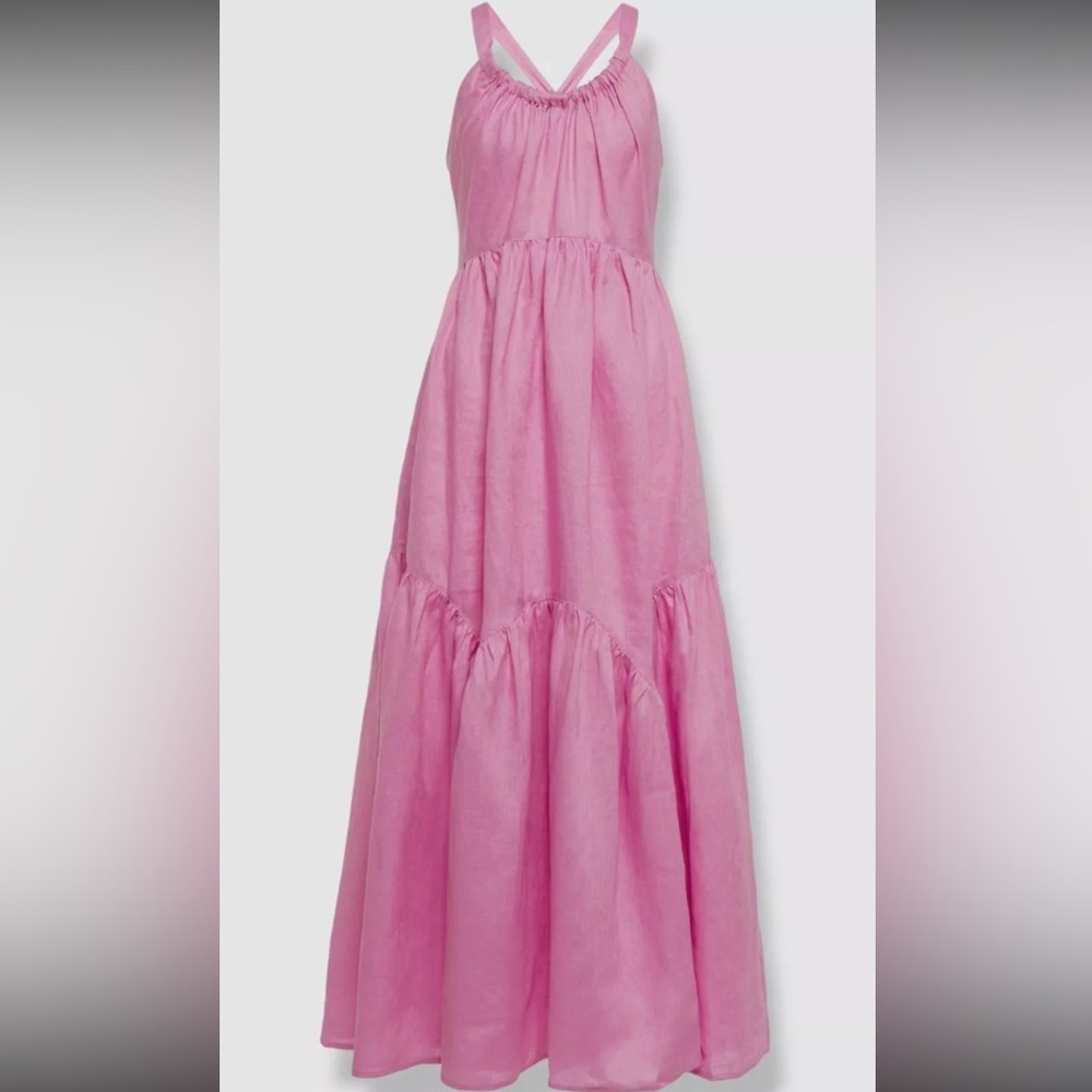 Lee Mathews pink Ali maxi dress, like new, with pockets